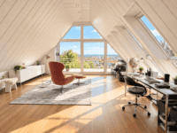 Heller Office-Bereich mit Panoramablick im DG